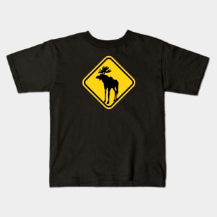 Warning sign for Elks Kids T-Shirt